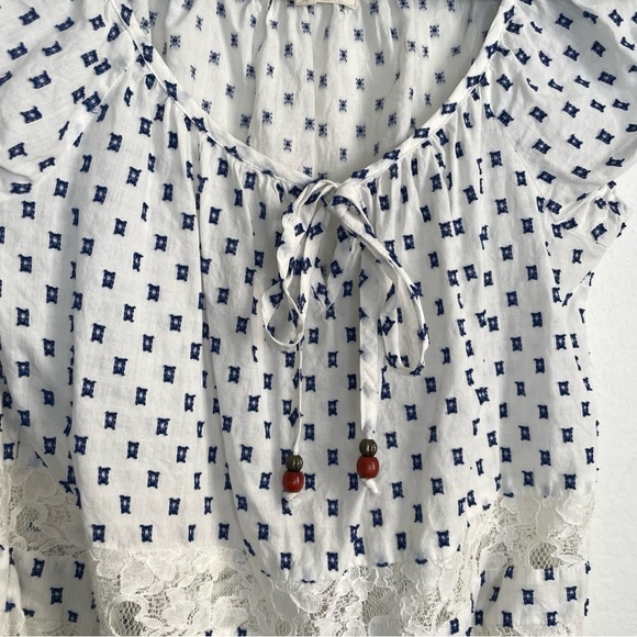 Rewind Ivory White Going Out Top Lace Trim Boho Y2K Fairy Size M Lightweight - Picture 2 of 8